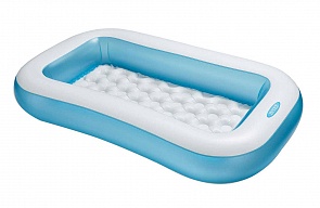 Надувной бассейн прямоугольный с надувным полом 166 х 100 х 28 см. от 2 лет (Intex, с57403)